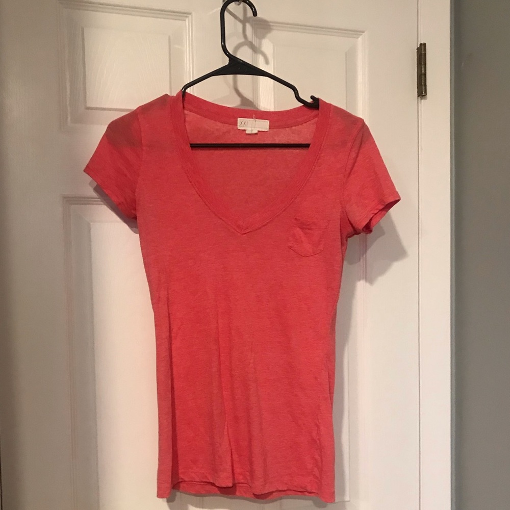 Forever 21 basic salmon short sleeve t-shirt